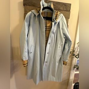 Burberry Light Blue Trench Coat. Size 14R.